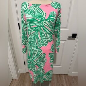 Lilly Pulitzer Pink and Green Tropical Long Sleeve Dress